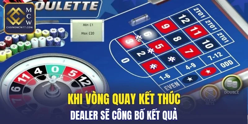 Dealer sẽ công bố kết quả khi vòng quay kết thúc