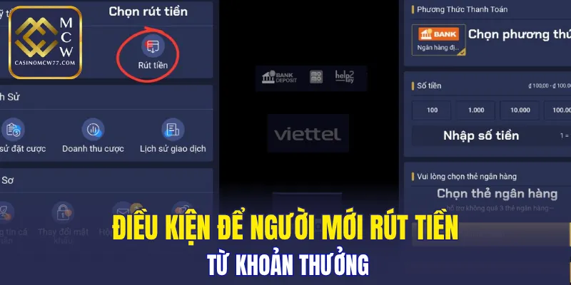 Điều kiện để người mới rút tiền từ khoản thưởng